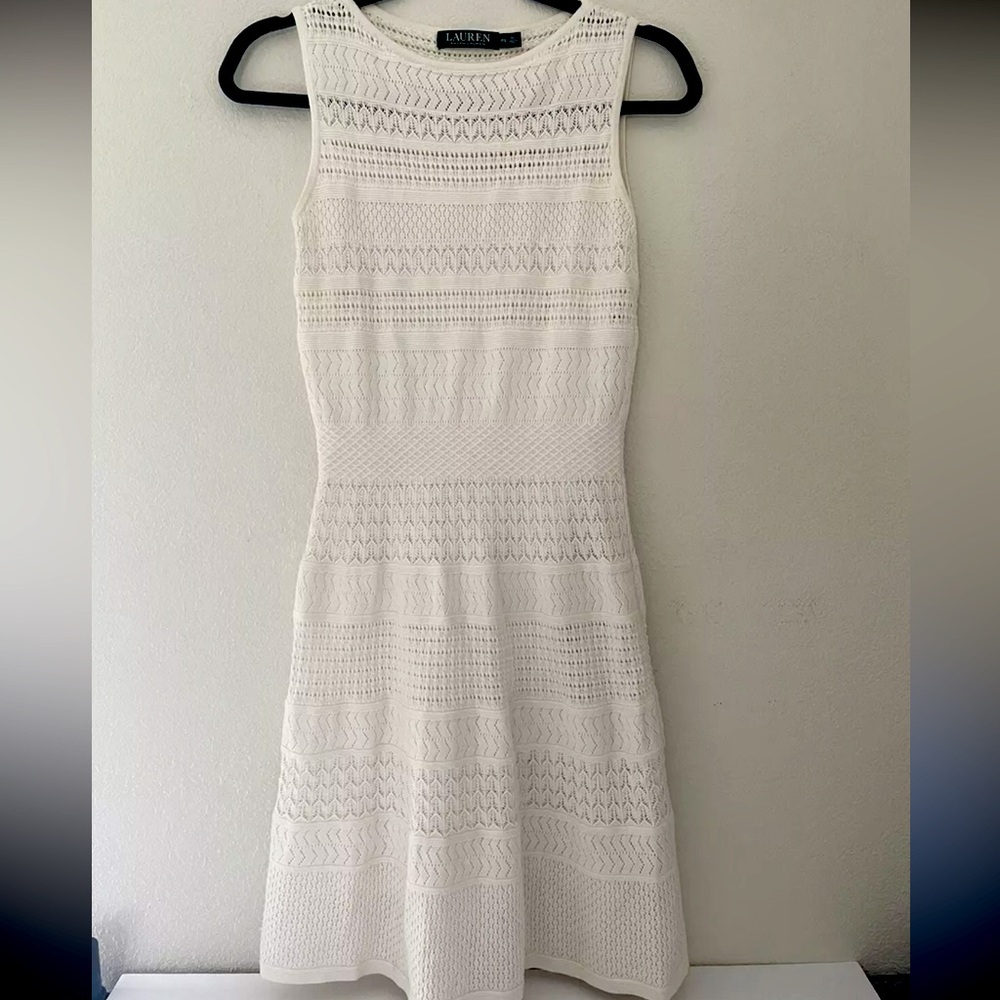 NWT RALPH LAUREN CROCHET DRESS size large fully lined